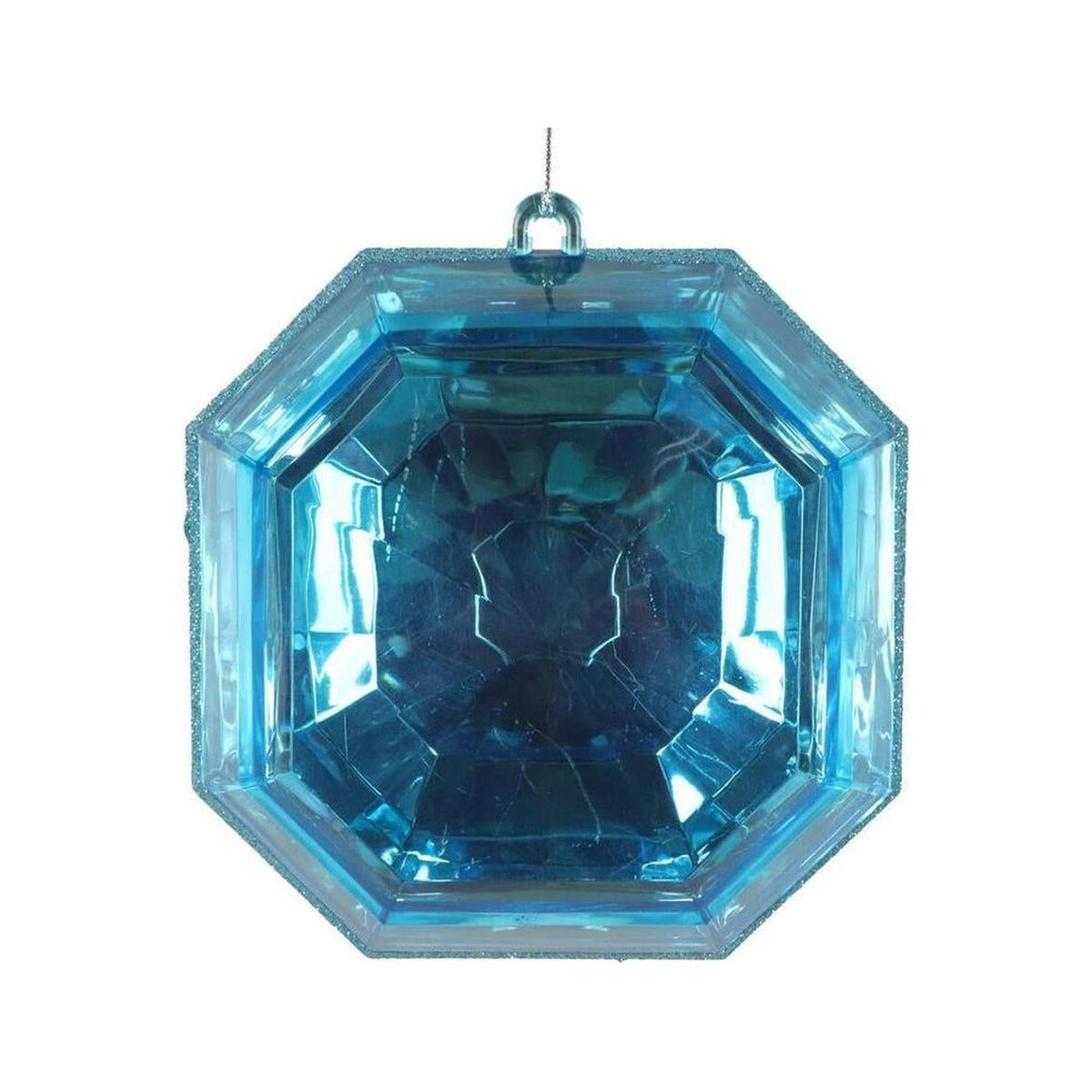 6" Acrylic Square Jewel Ornament: Turquoise (Set of 2)