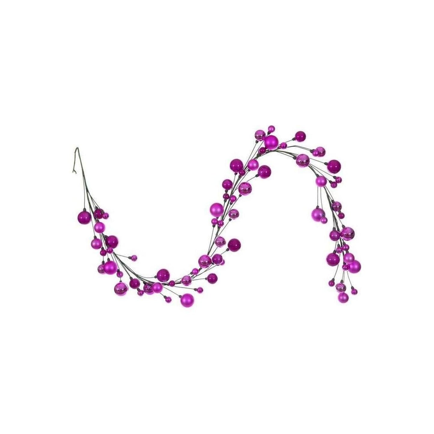 6' Ball Branch Garland: Hot Pink