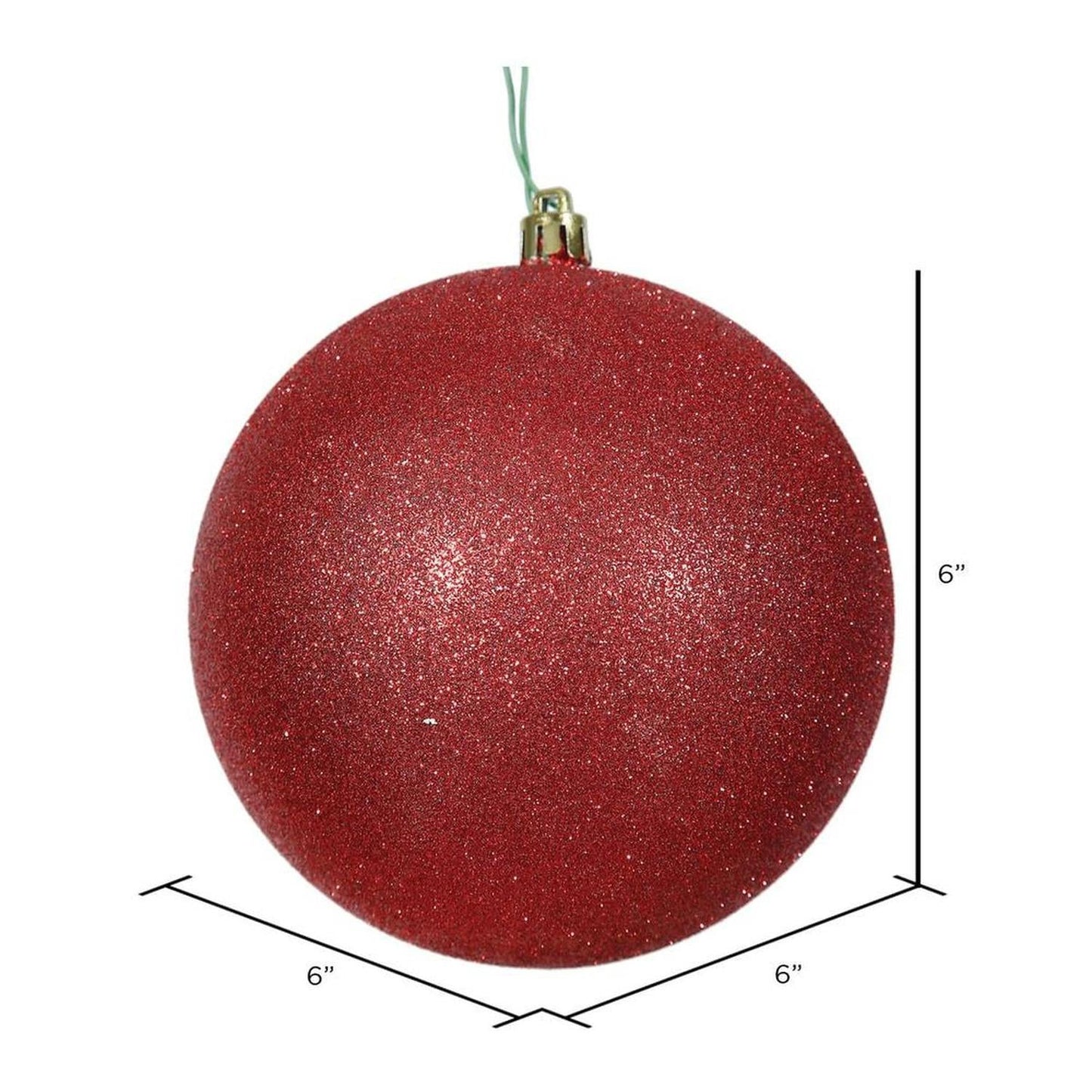 6" Red Sequin Christmas Ornaments (4 pack)