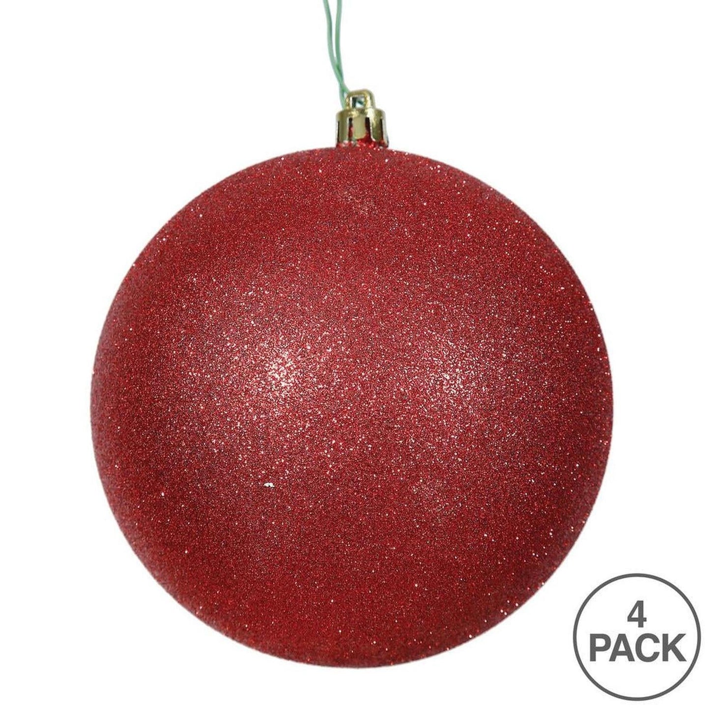 6" Red Sequin Christmas Ornaments (4 pack)