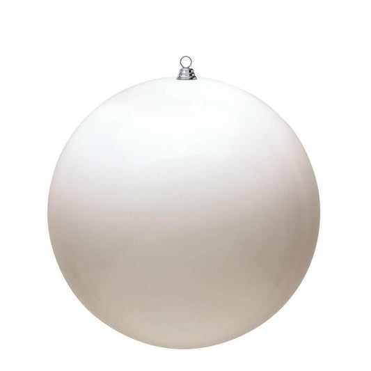 6" White Shiny Ball Christmas Ornaments