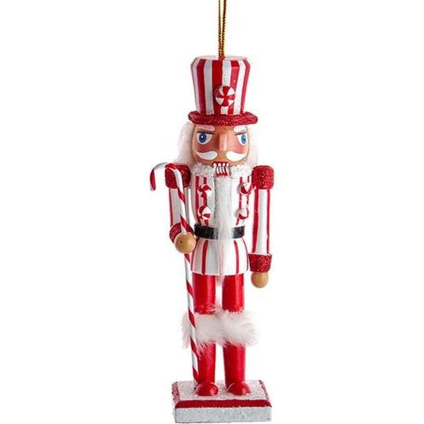 6" Wooden Peppermint Nutcracker Ornaments
