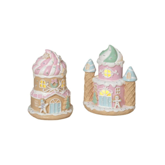 6.5" Lighted Resin Holiday Ice Cream House