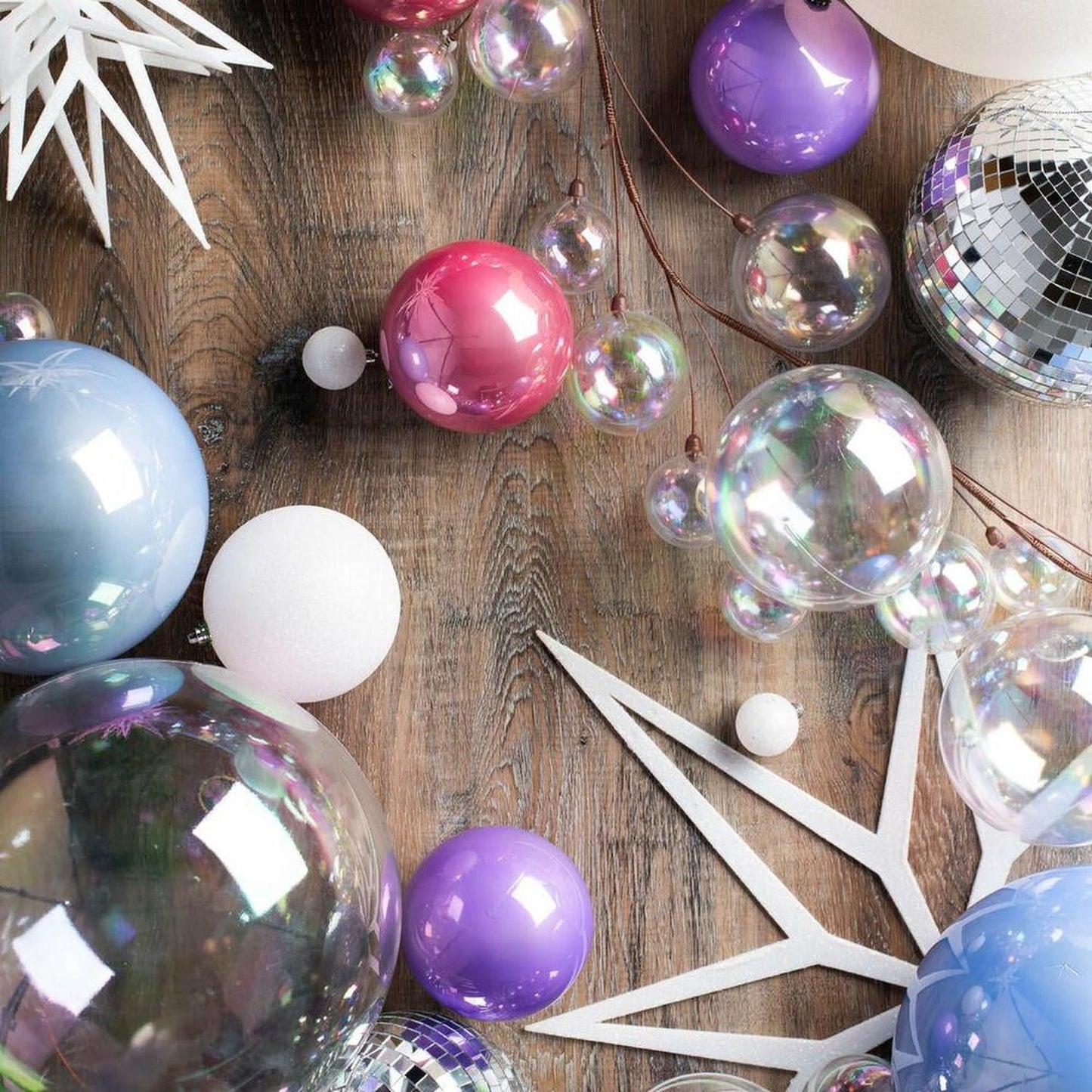 6in Lavender Pearl UV Drilled Ball Ornament (4 pack)