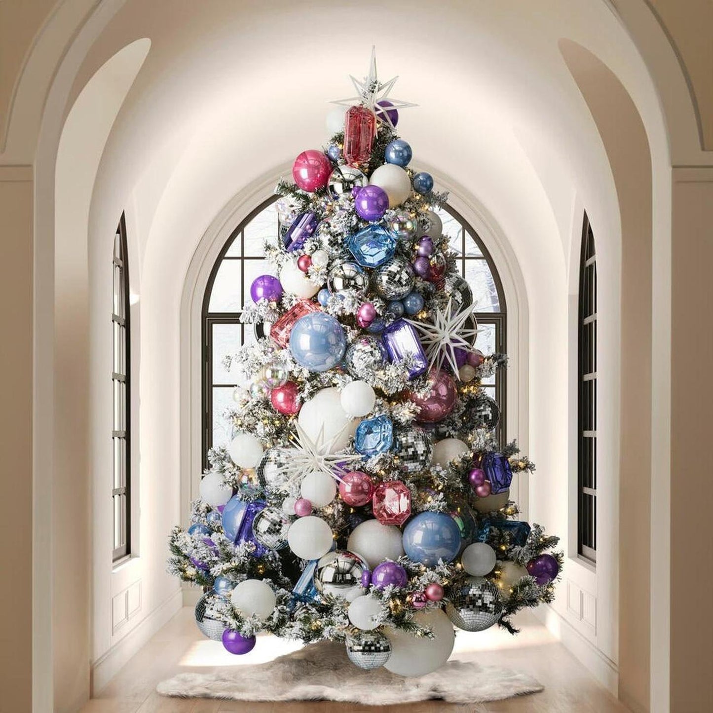 6in Lavender Pearl UV Drilled Ball Ornament (4 pack)