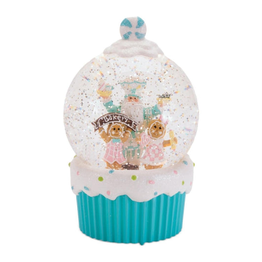 7" Cupcake Santa Snow Globe