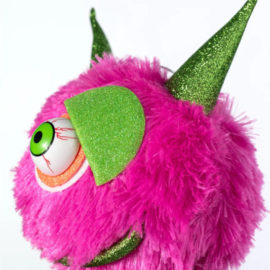 7" Furry Monster Ornament: Pink