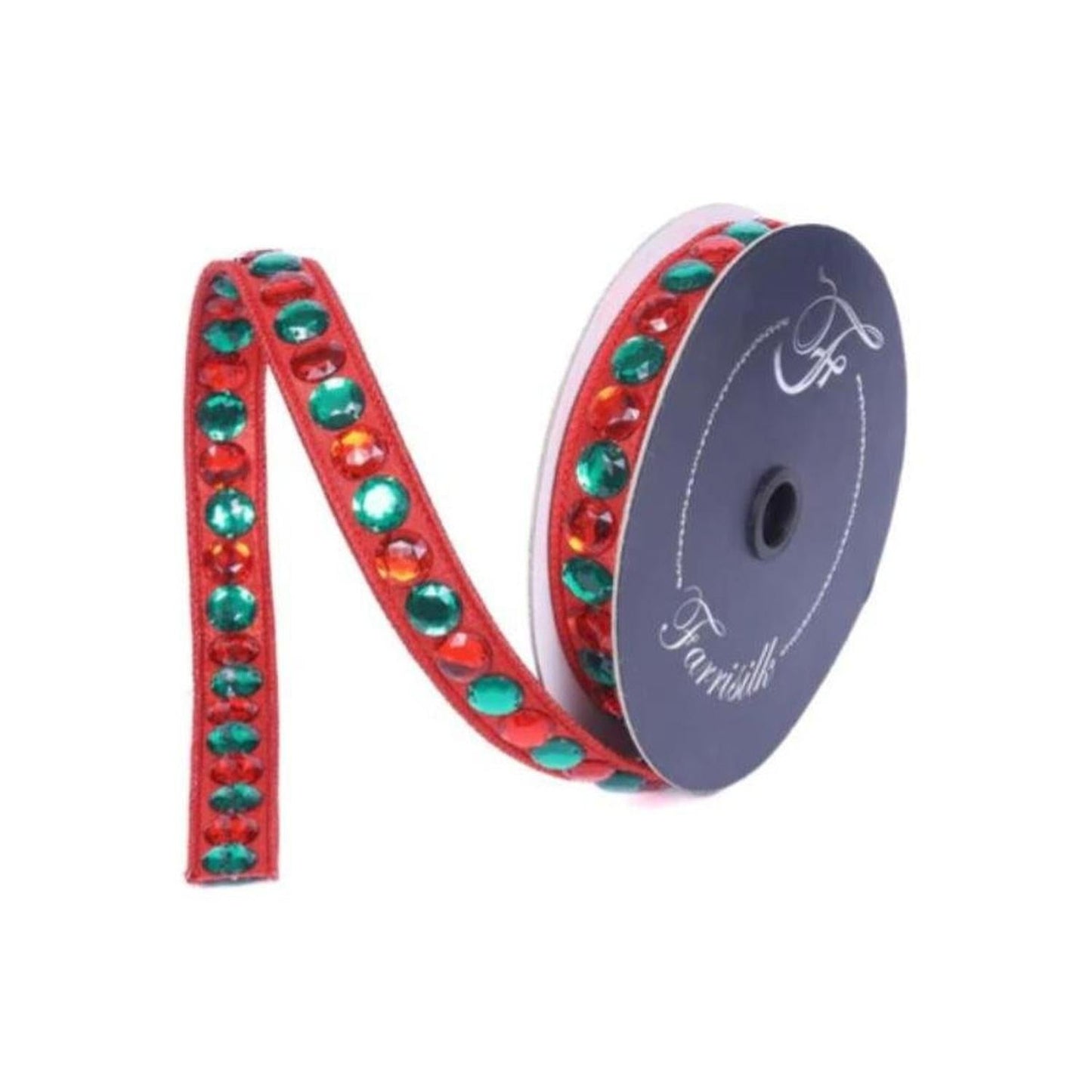 .75" Gumdrop Garland Ribbon: Red/Green (5 Yards)