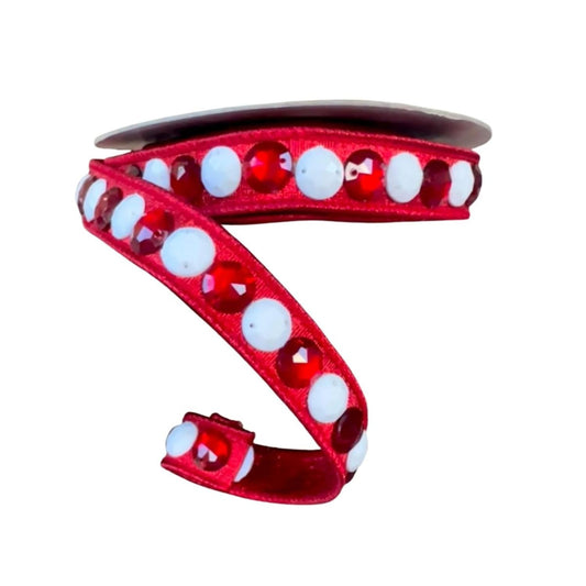 .75" Gumdrop Garland Ribbon: Red/White (5 Yards)