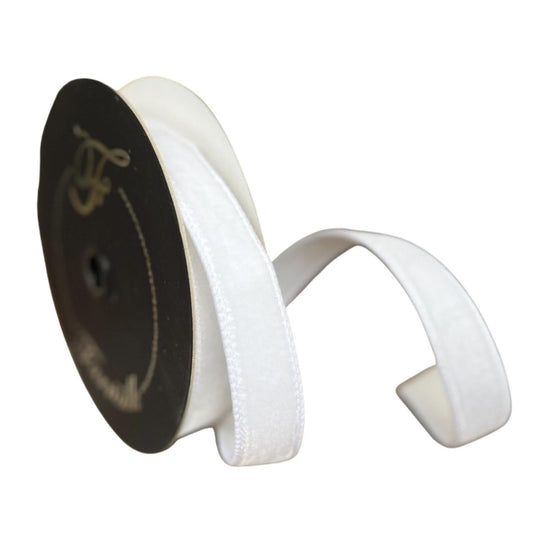 .75" Velvet Luster Ribbon: White (10 Yards)