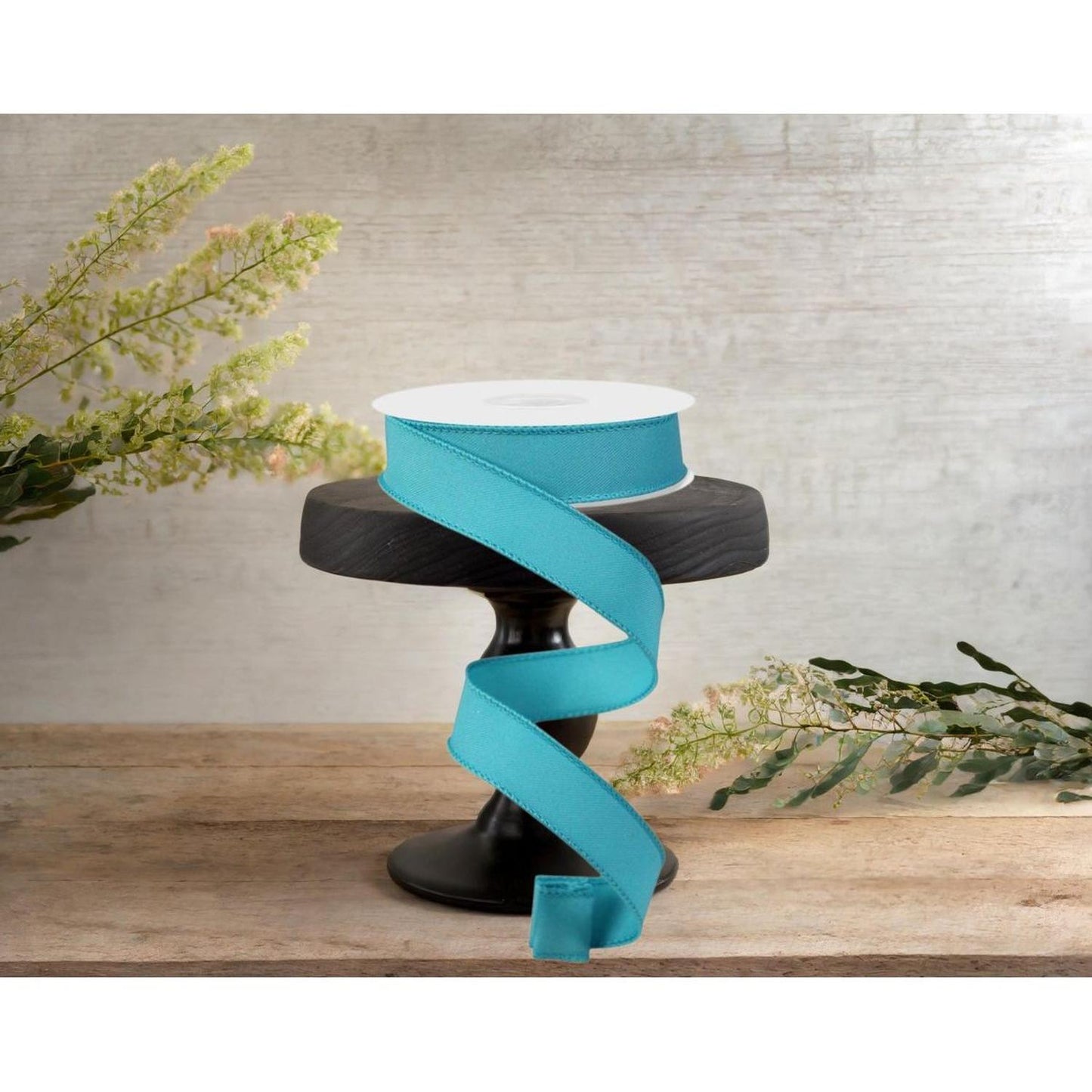 7/8" Diagonal Weave Ribbon: Turquoise (10 Yards)