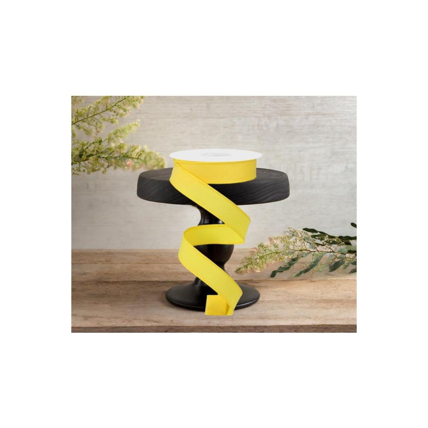7/8" Diagonal Weave Ribbon: Yellow (10 Yards)