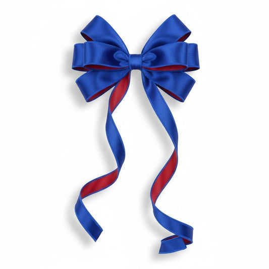7/8" Satin Fused Ribbon: Blue/Red (10 Yards)