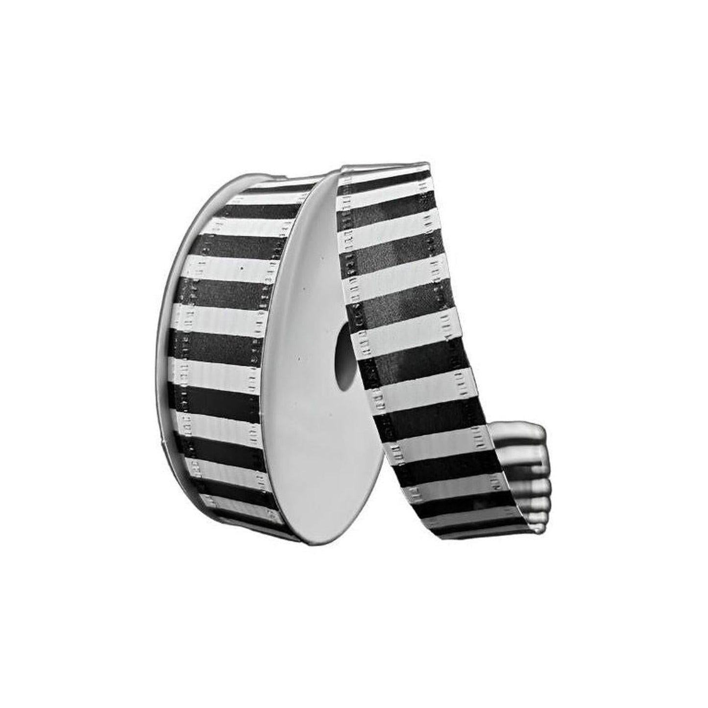 7/8" Striped Ribbon: Black & White (10 Yards)