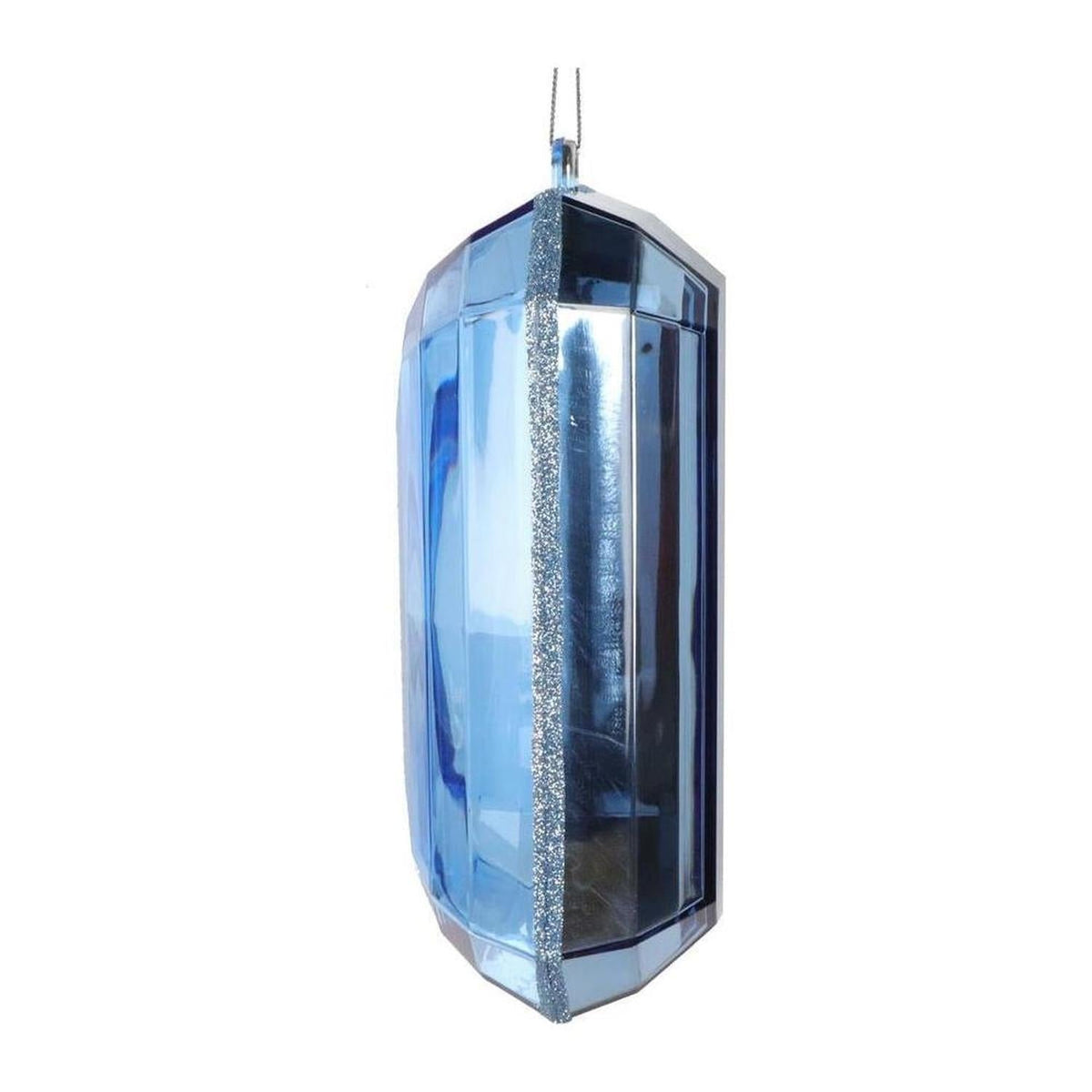 8" Acrylic Rectangle Jewel Ornament: Baby Blue (Set of 2)