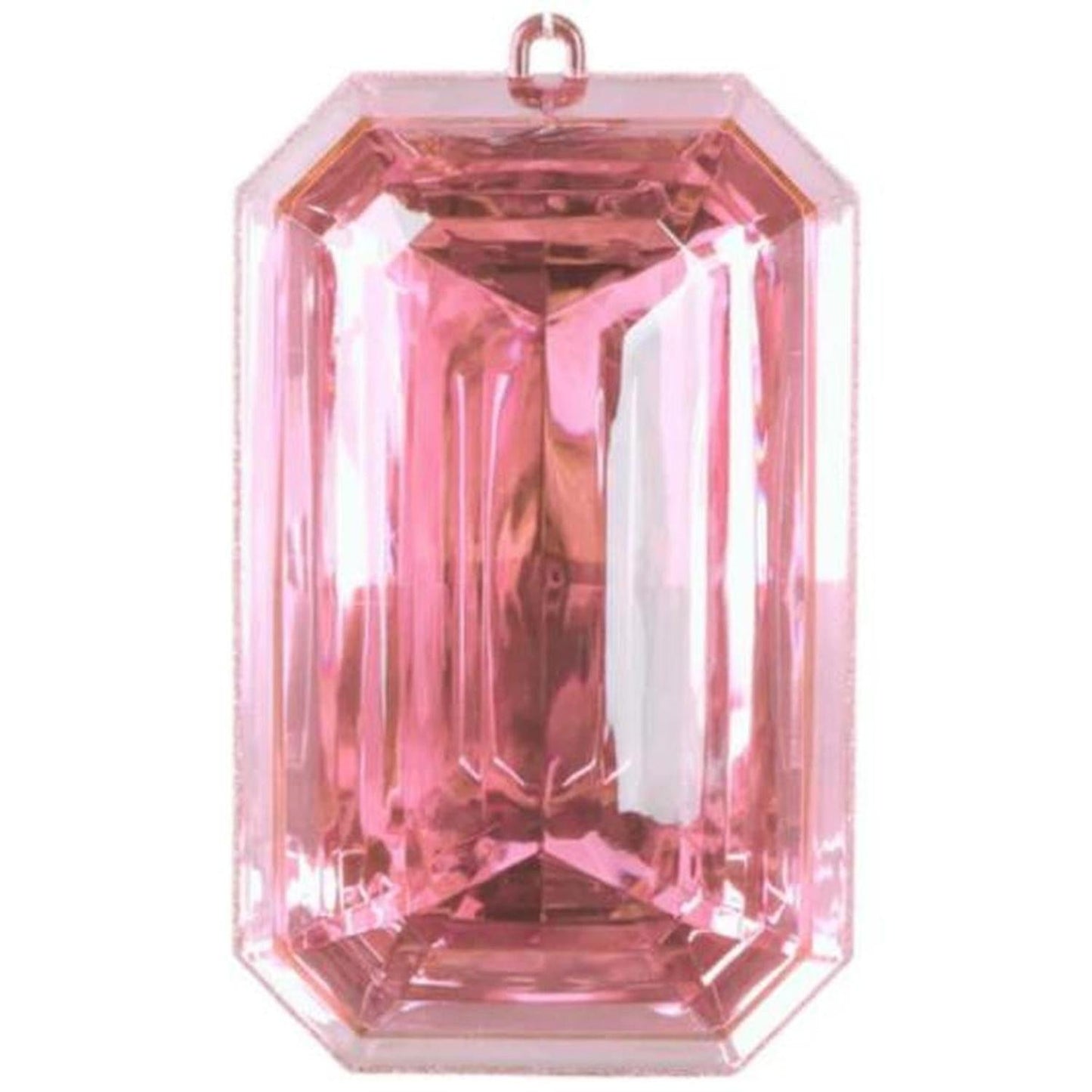 8" Acrylic Rectangle Jewel Ornament: Light Pink