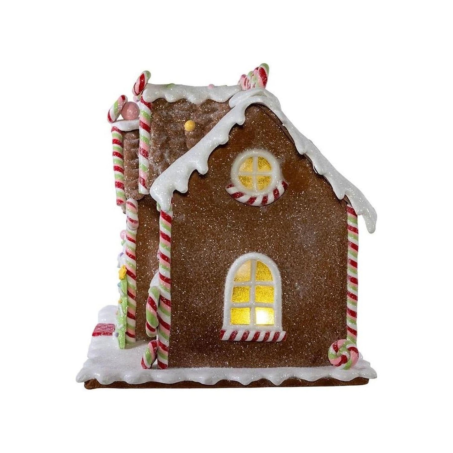 8" LED Lighted Gingerbread Lollipop Shop