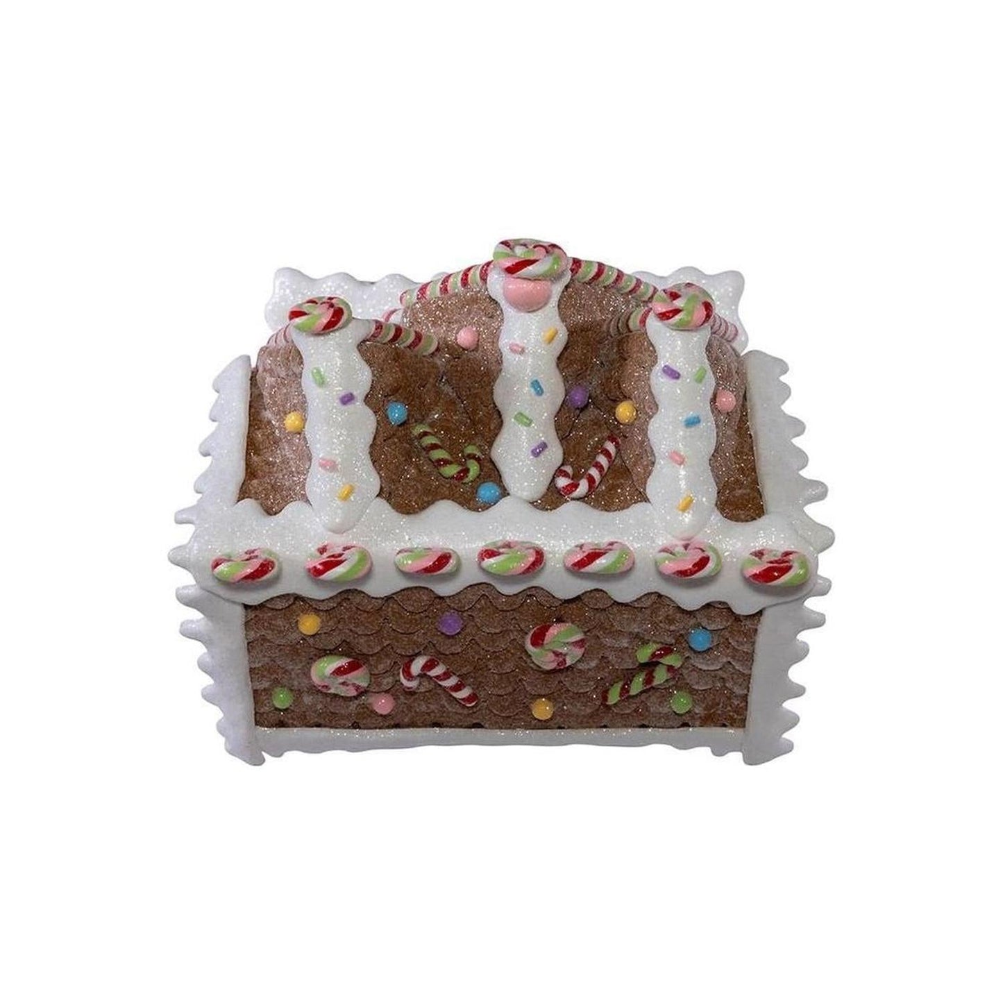 8" LED Lighted Gingerbread Lollipop Shop