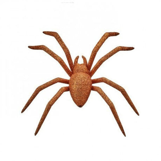 8" Orange Glitter Spider