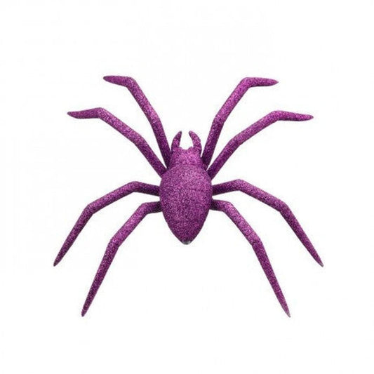 8" Purple Glitter Spider