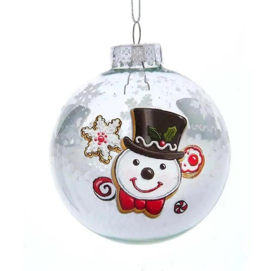 80MM Gingerbread, Snowman and Santa Glass Ball Ornaments