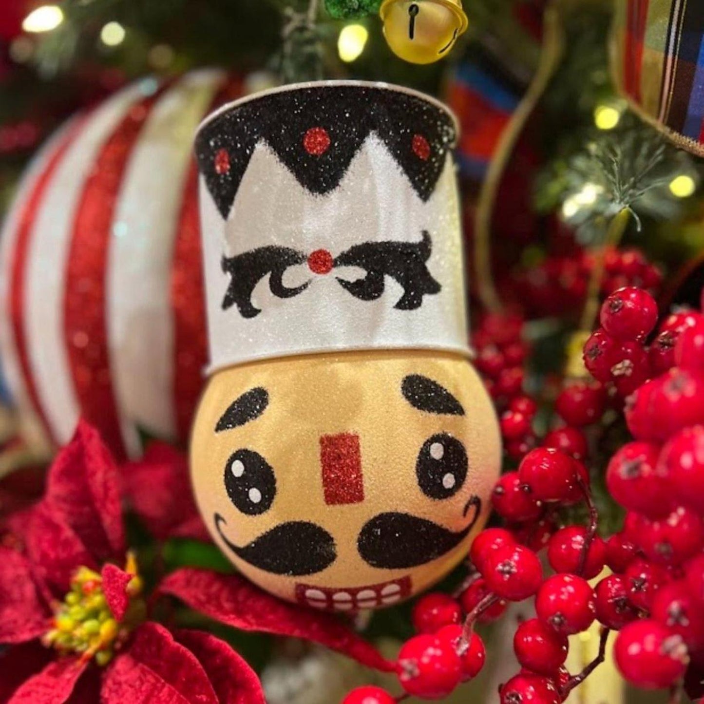 8.5" Holiday Nutcracker Ornament: Black & White