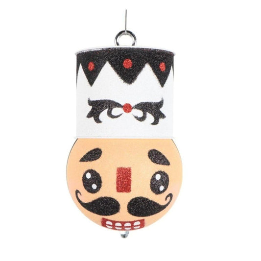 8.5" Holiday Nutcracker Ornament: Black & White