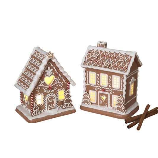 8.5" Lighted Holiday Gingerbread House