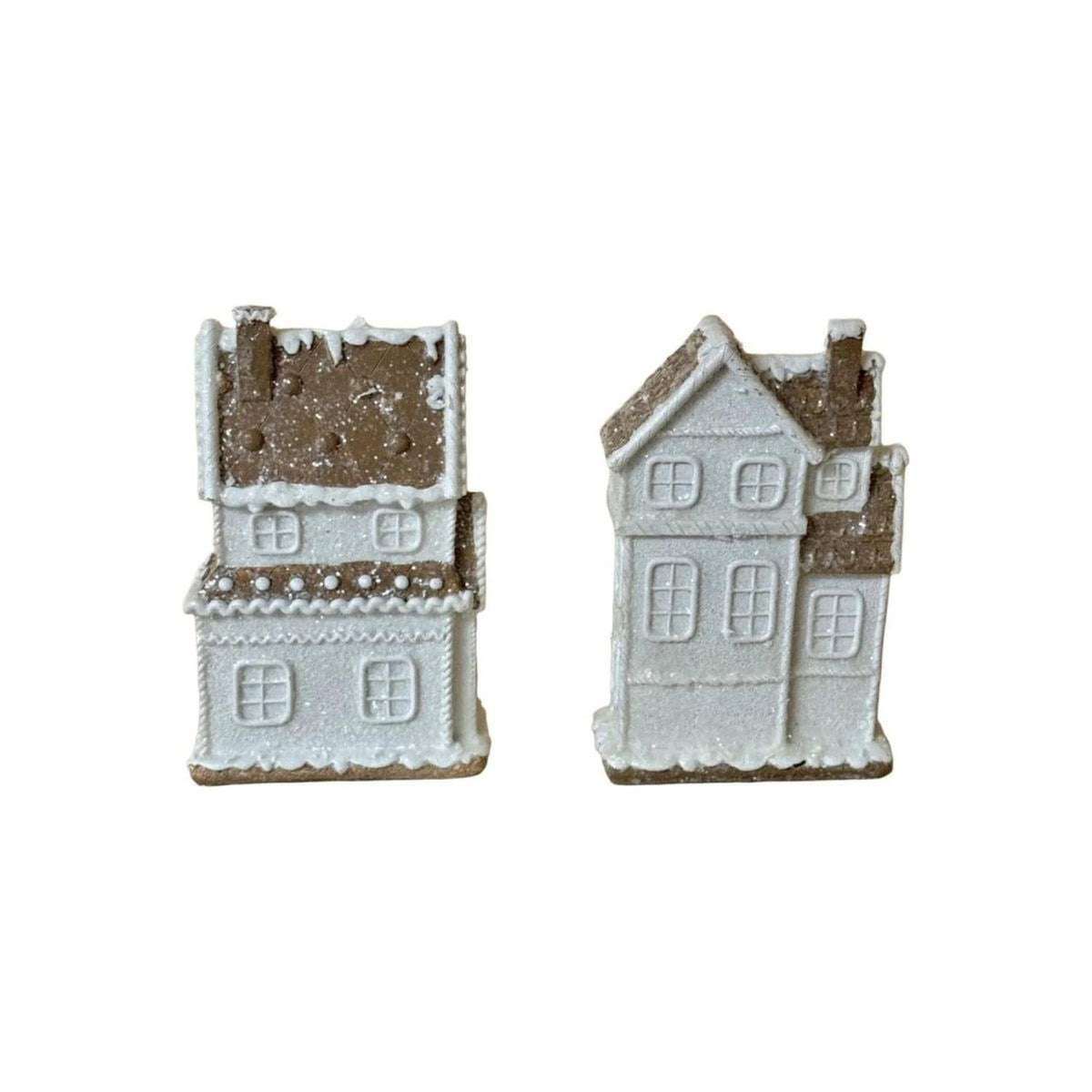 8.75" Glitter Gingerbread Holiday Townhouse