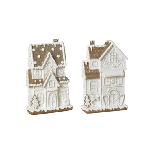 8.75" Glitter Gingerbread Holiday Townhouse