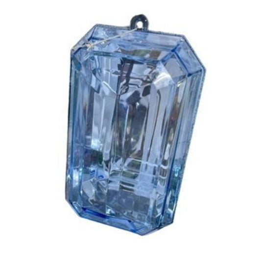 9" Acrylic Rectangle Jewel Ornament: Sapphire Blue