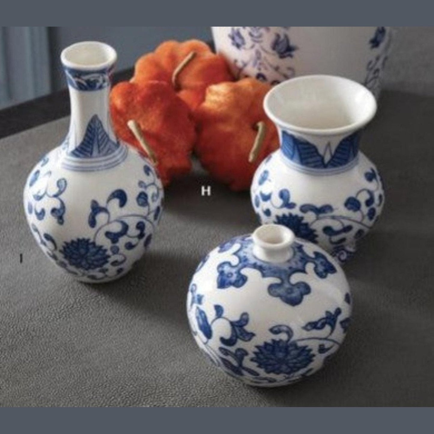 Blue & White Chinoiserie Mini Bud Vases (Set of 3)