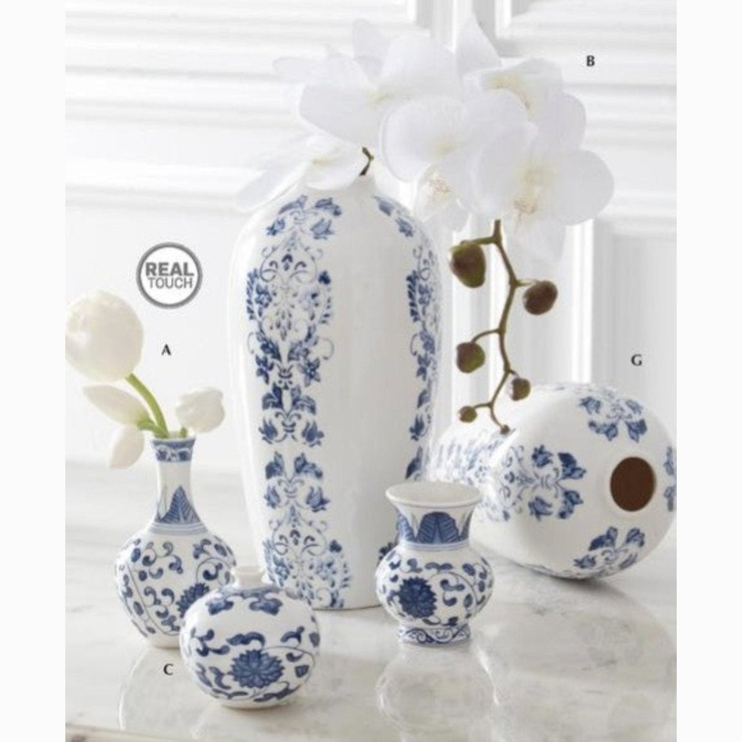 Blue & White Chinoiserie Mini Bud Vases (Set of 3)