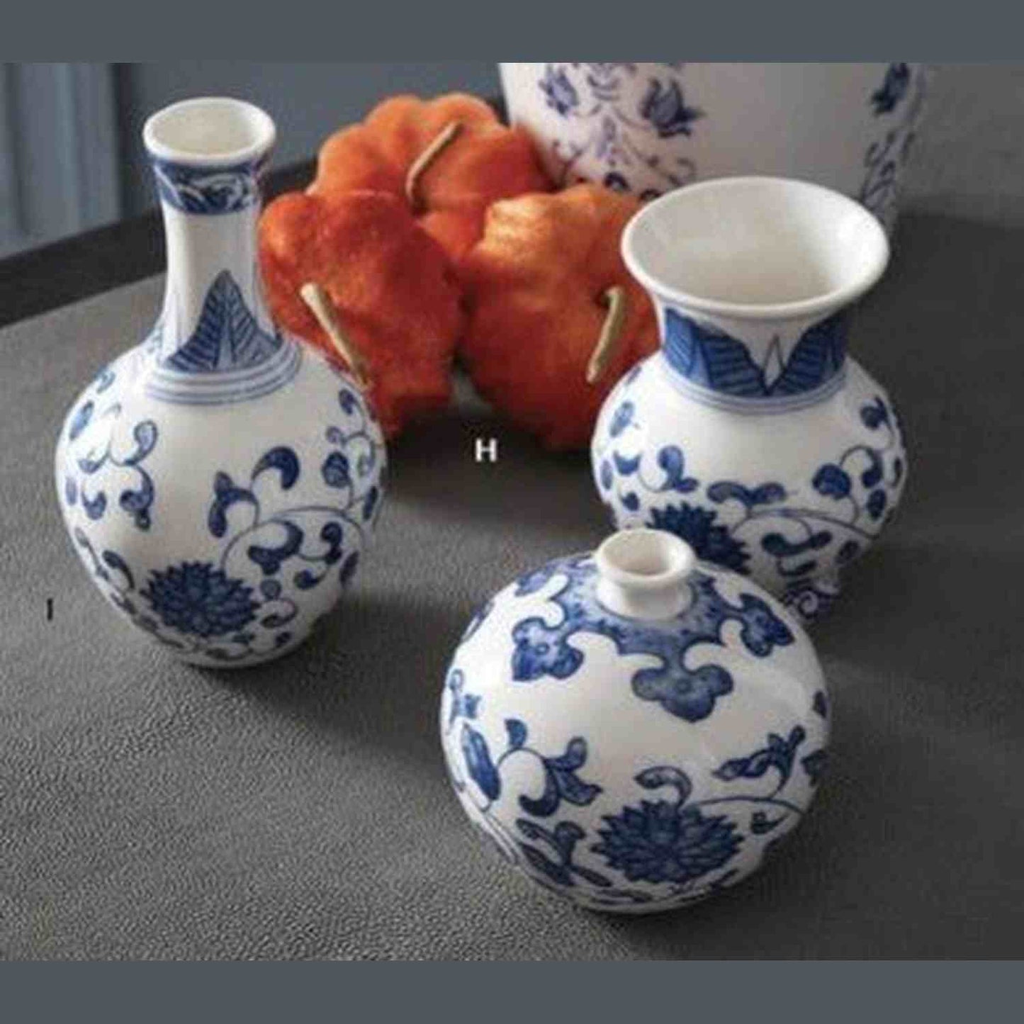Blue & White Chinoiserie Mini Bud Vases (Set of 3)