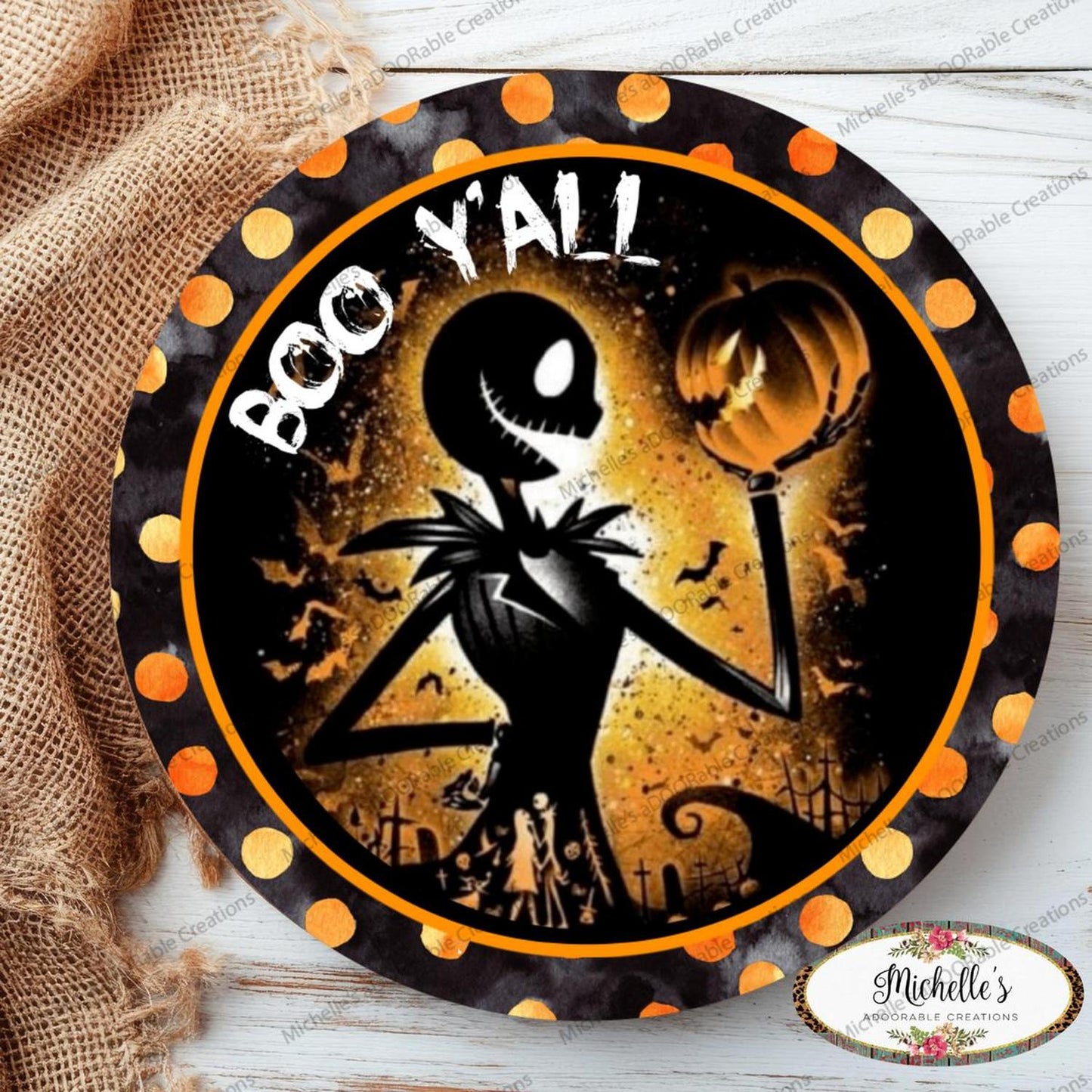 Boo Yall Skeleton Halloween Sign