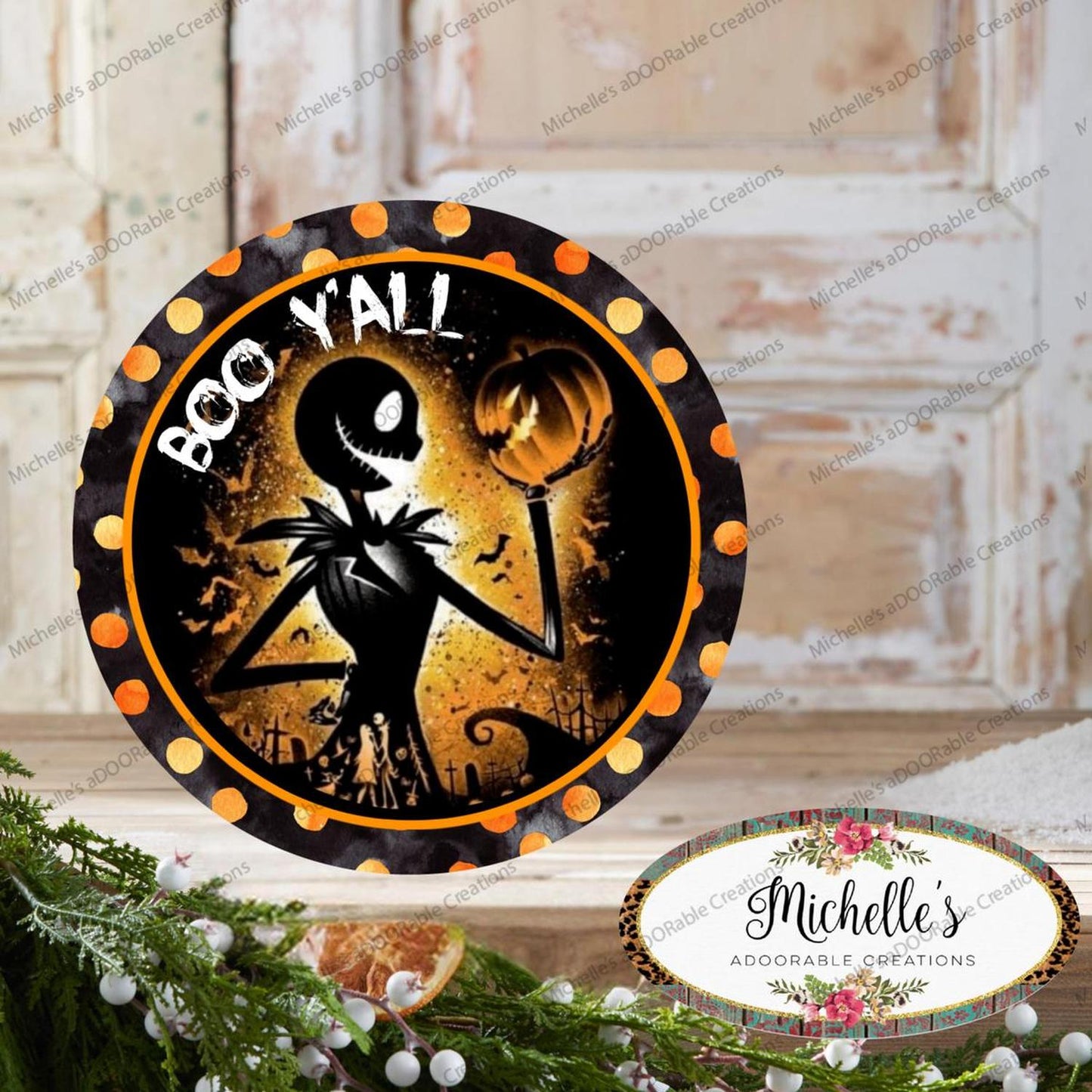 Boo Yall Skeleton Halloween Sign