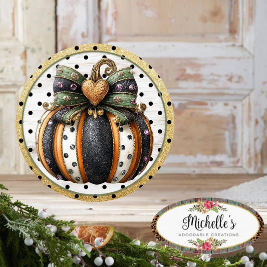 Bougee Pumpkin Orange Black Sign