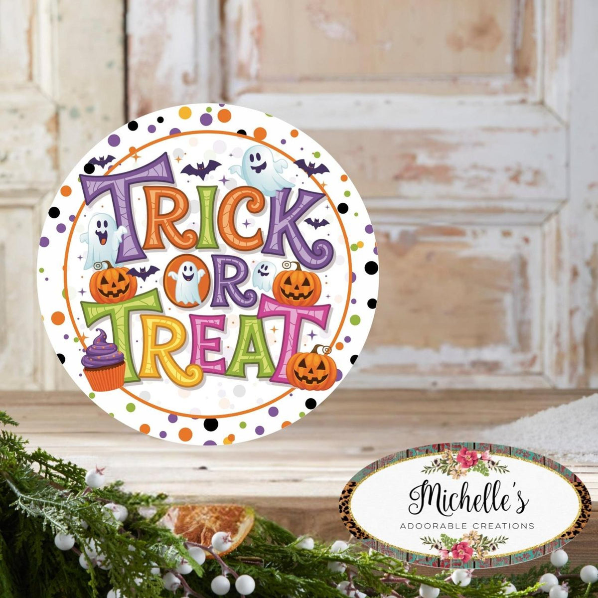 Colorful Halloween Trick or Treat Sign