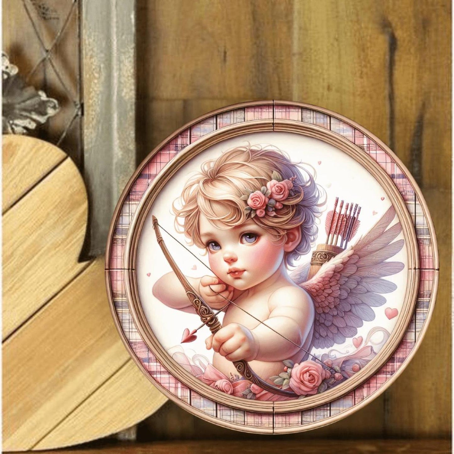 Cute Pink Valentine Cupid Baby Sign