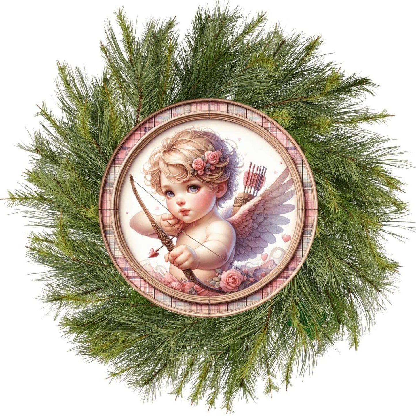 Cute Pink Valentine Cupid Baby Sign