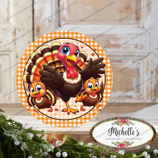 Fall Smiling Turkey Thanksgiving Sign
