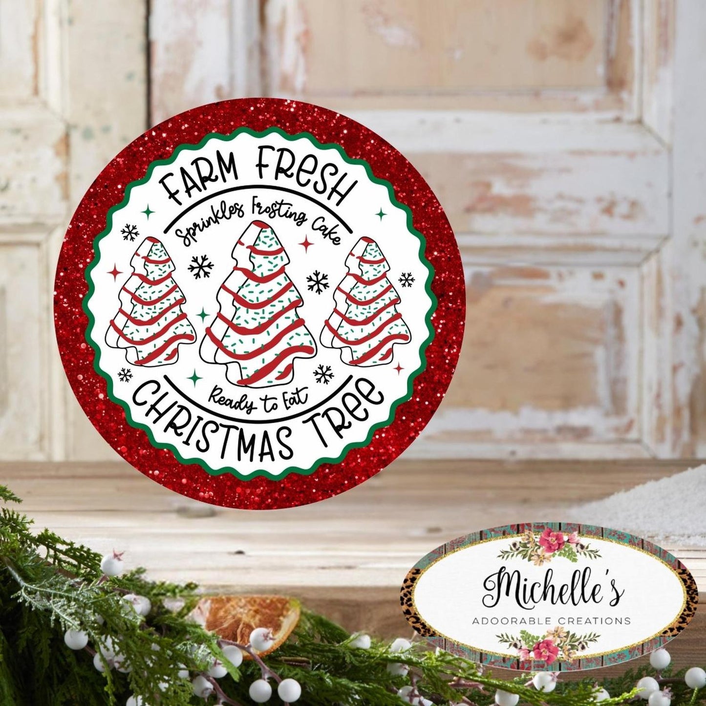 Farm Fresh Christmas Tree Glitter Sign