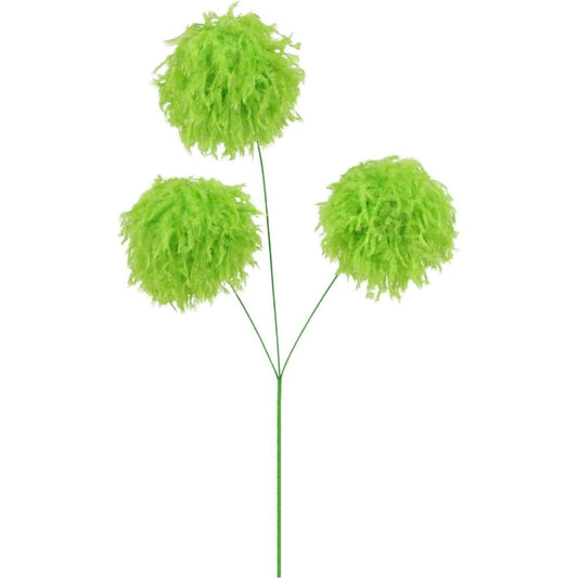 16" Furry Fabric Ball Spray: Lime Green