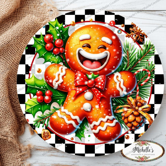 Gingerbread Cookie Round Sign