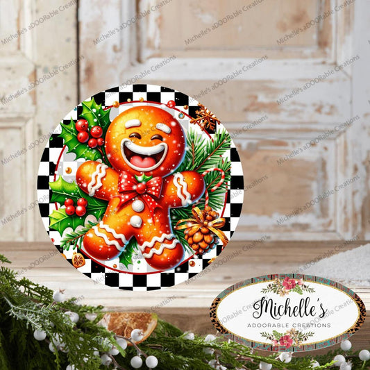 Gingerbread Cookie Round Sign
