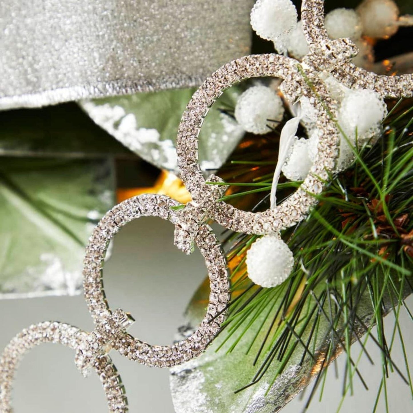 Gold Crystal Circle Christmas Garland, 36"