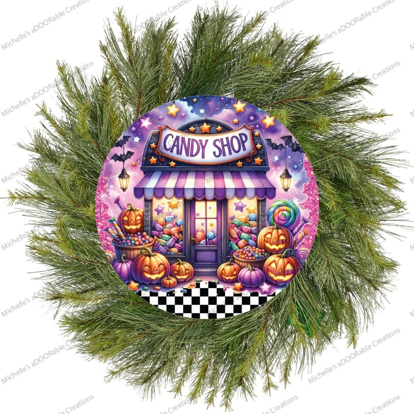 Halloween Candy Shop Round Sign