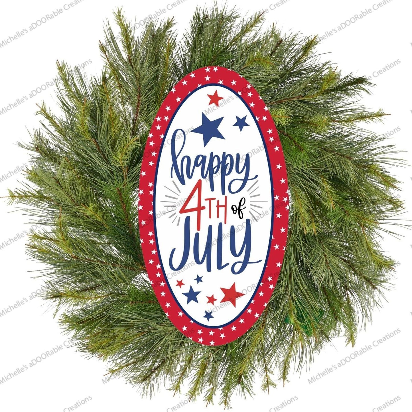 Happy 4th of July Oval Sign