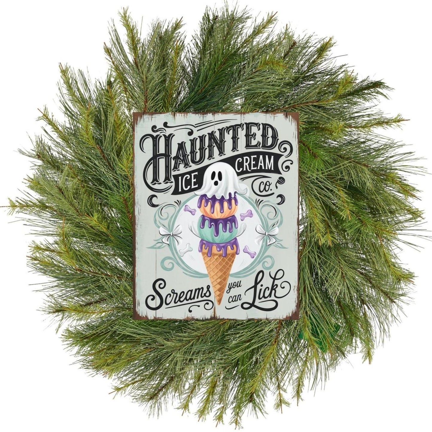 Haunted Ice Cream Halloween Sign