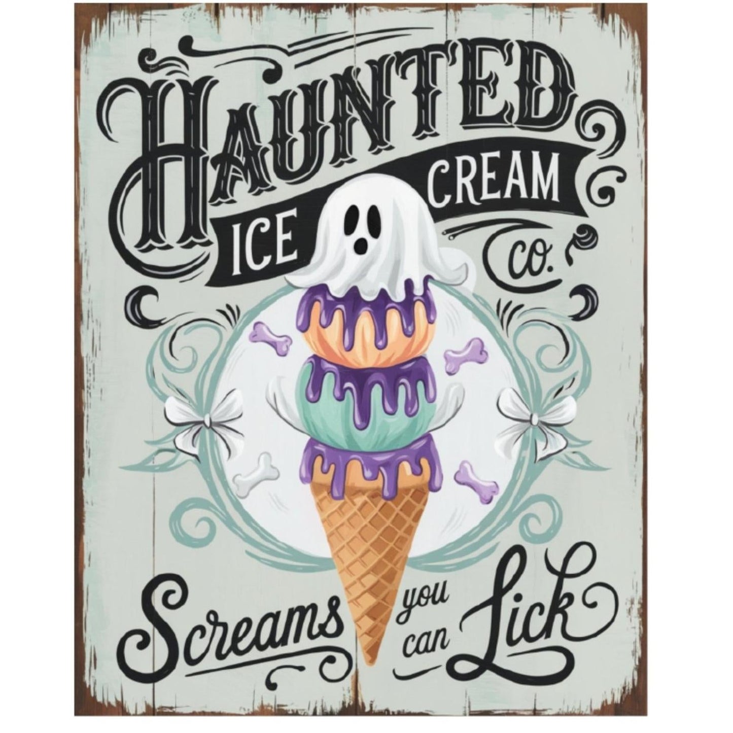 Haunted Ice Cream Halloween Sign